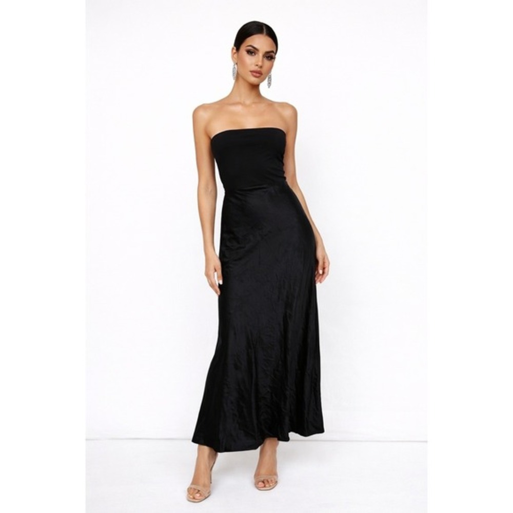 Montgomery Post Black Viscose Maxi Skirt Size L NWT